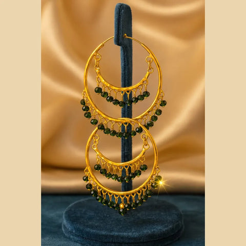 Gold-Plated Red Crystal Hoop Earrings for Women