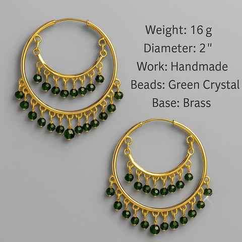 Gold-Plated Red Crystal Hoop Earrings for Women