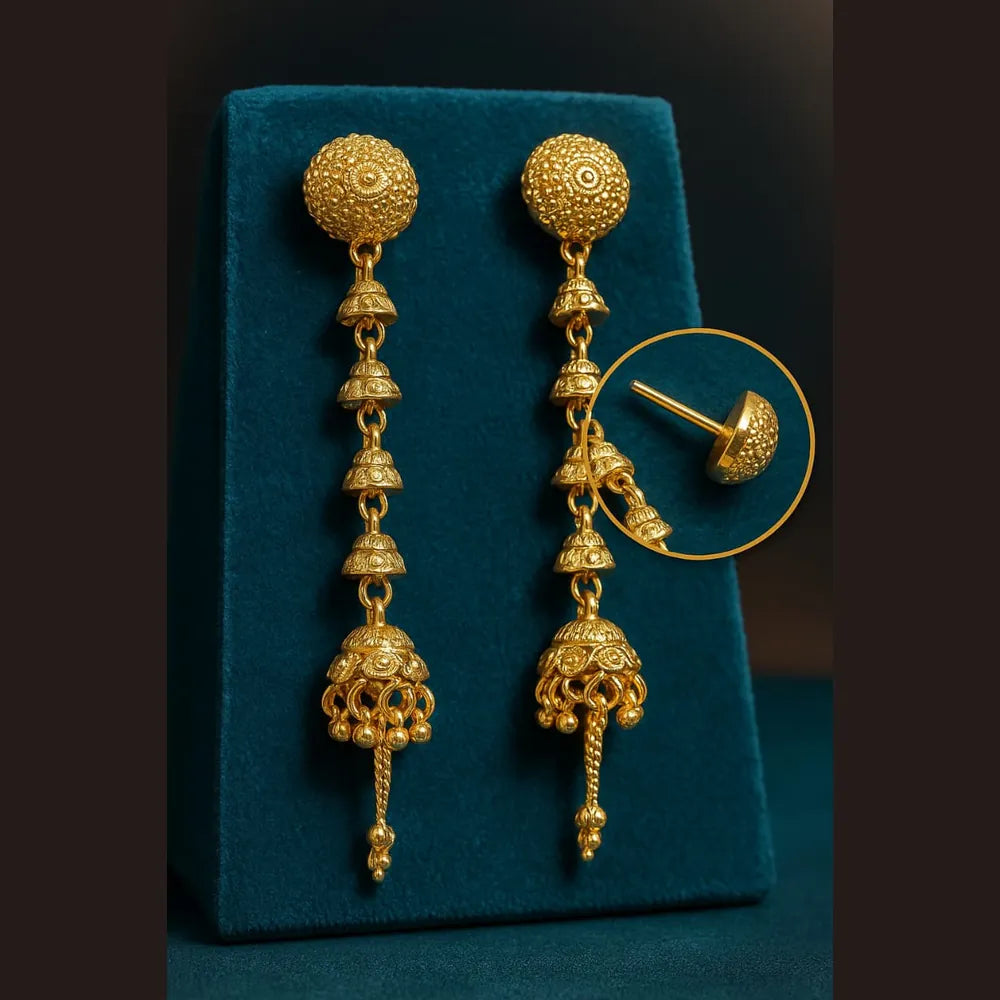 Product image of Detachable 4 Inch Onegram Gold Earrings Real Gold Shine Finish – image 7