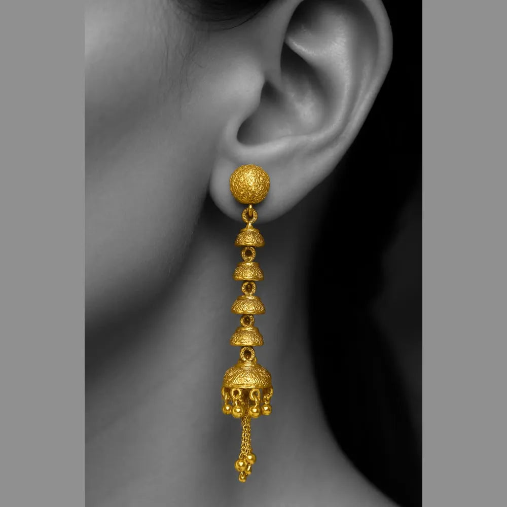 Product image of Detachable 4 Inch Onegram Gold Earrings Real Gold Shine Finish – image 8
