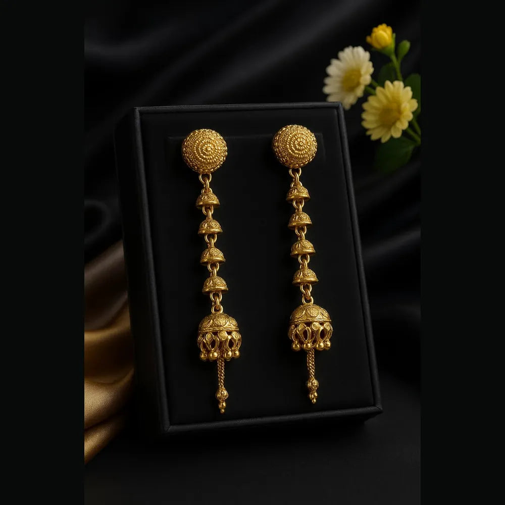 Product image of Detachable 4 Inch Onegram Gold Earrings Real Gold Shine Finish – image 9