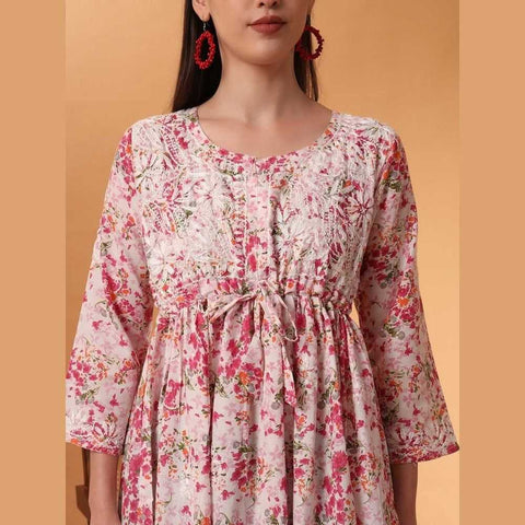 Elegant Chikan Frock Kurti