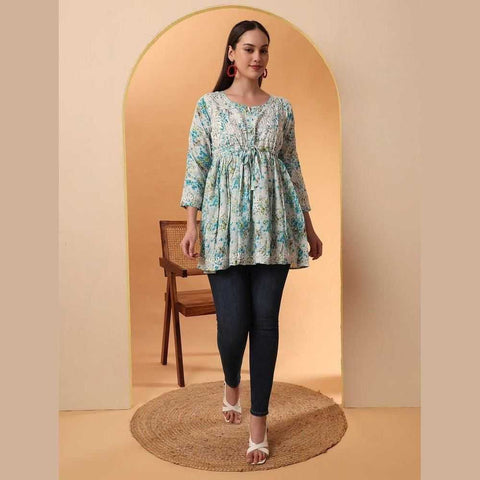 Elegant Chikan Frock Kurti
