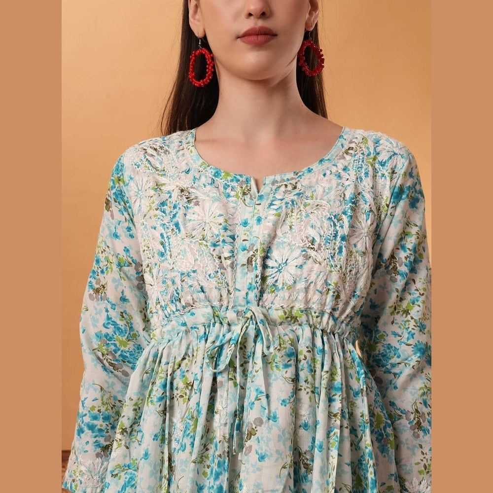 Elegant Chikan Frock Kurti