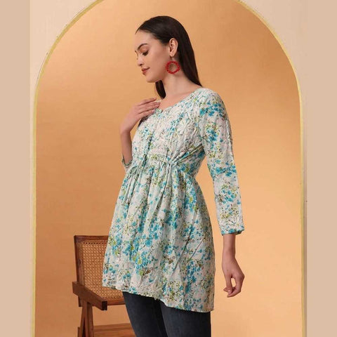 Elegant Chikan Frock Kurti