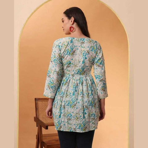 Elegant Chikan Frock Kurti
