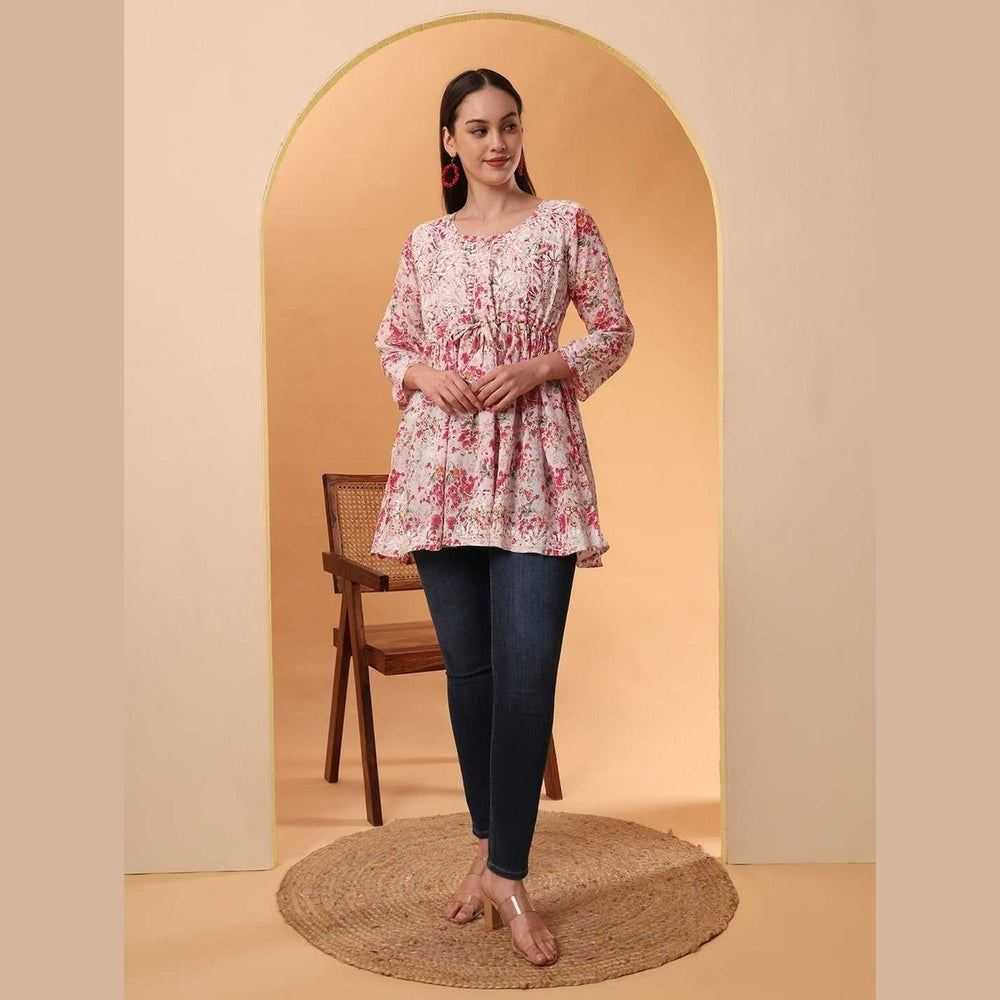 Elegant Chikan Frock Kurti