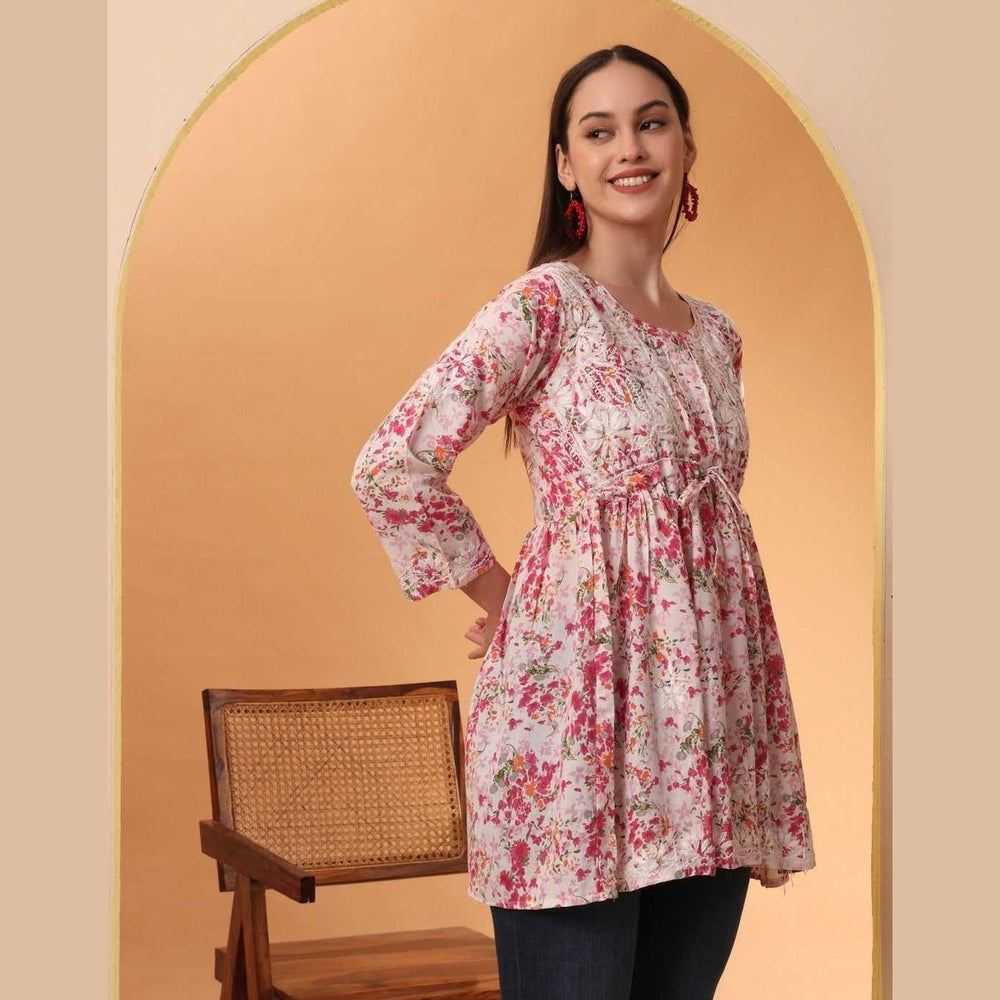 Elegant Chikan Frock Kurti