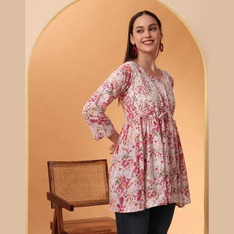 Elegant Chikan Frock Kurti