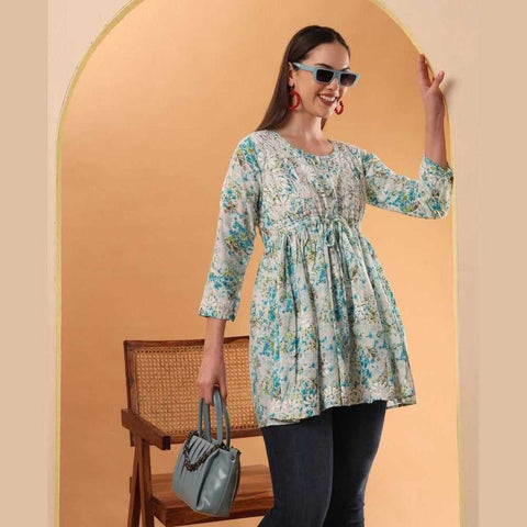 Elegant Chikan Frock Kurti