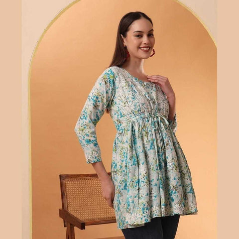 Elegant Chikan Frock Kurti