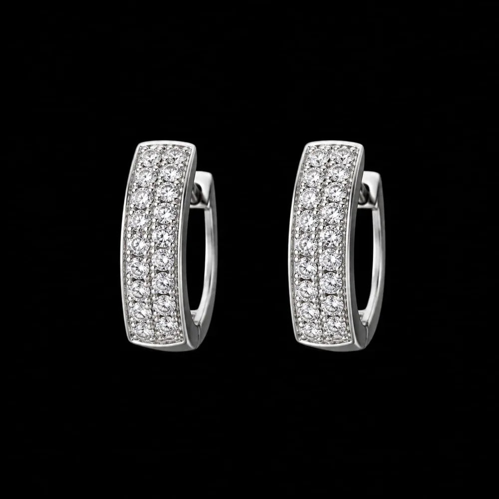 ZHome Crystal Hoop Earrings for Men & Women | Lightweight Anti-Tarnish Premium Finish