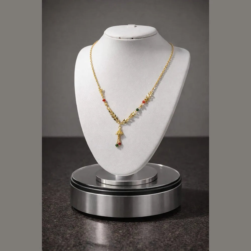 ZHome Gold Beaded Designer Necklace for Women – Elegant Daily Wear Jewelry