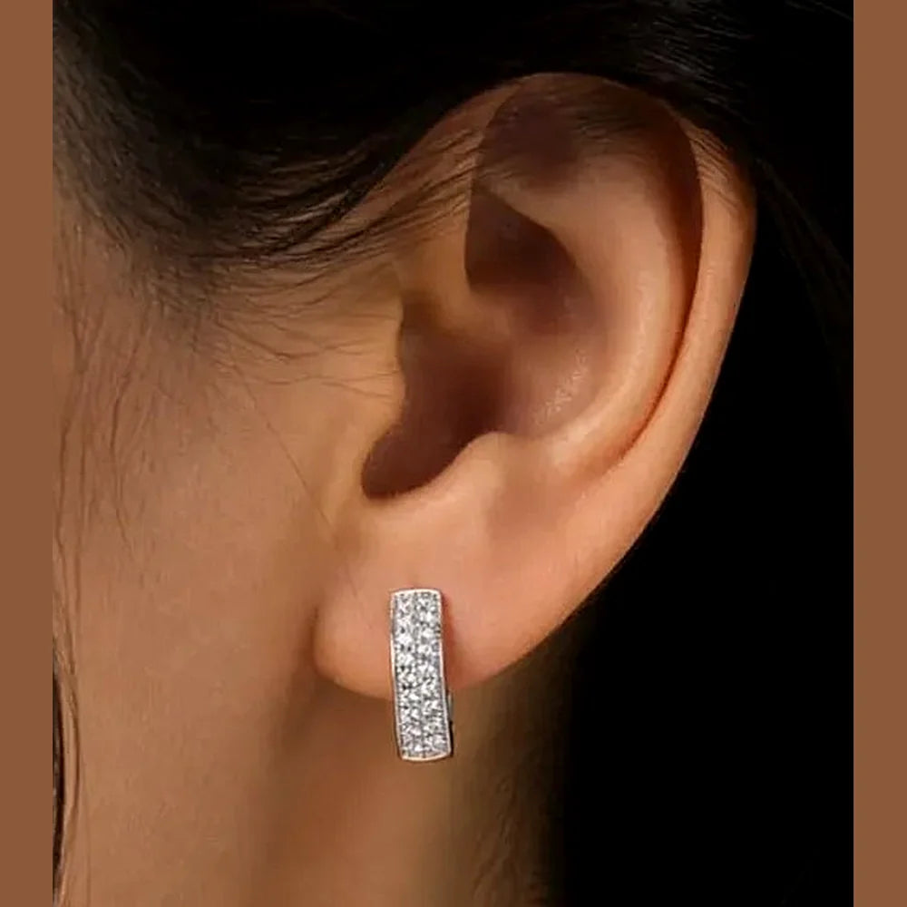 ZHome Crystal Hoop Earrings for Men & Women | Lightweight Anti-Tarnish Premium Finish
