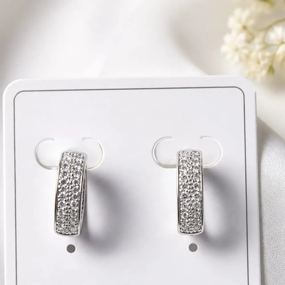 ZHome Crystal Hoop Earrings for Men & Women | Lightweight Anti-Tarnish Premium Finish