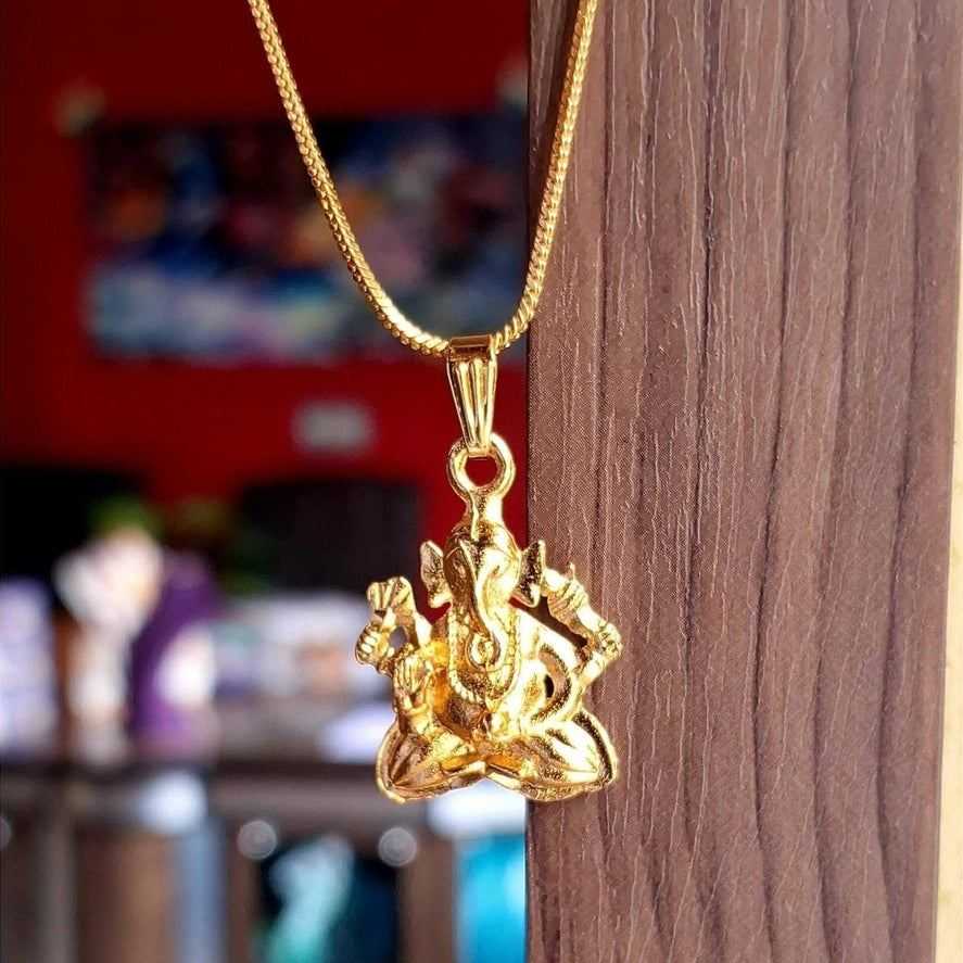 Gold Plated Ganpati Ji Locket with Free Chain