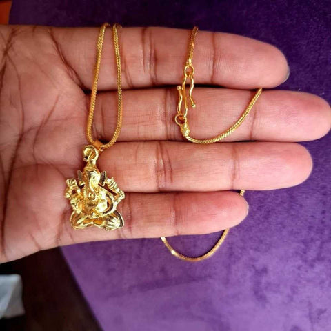 Gold Plated Ganpati Ji Locket with Free Chain