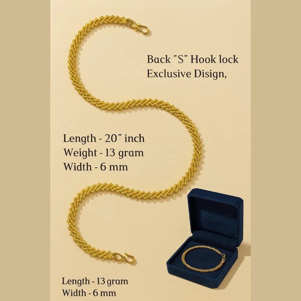 Gold Plated Anti-Tarnish Daily Wear Chain – Unisex 20 Inch | ZHome