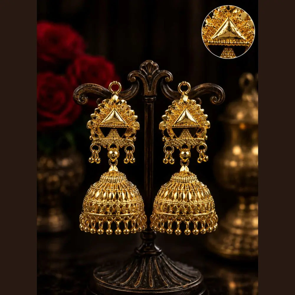 Premium Gold Plated Bridal Combo Jewellery Set with Necklace, Earrings, Bangles, Ring & Chain