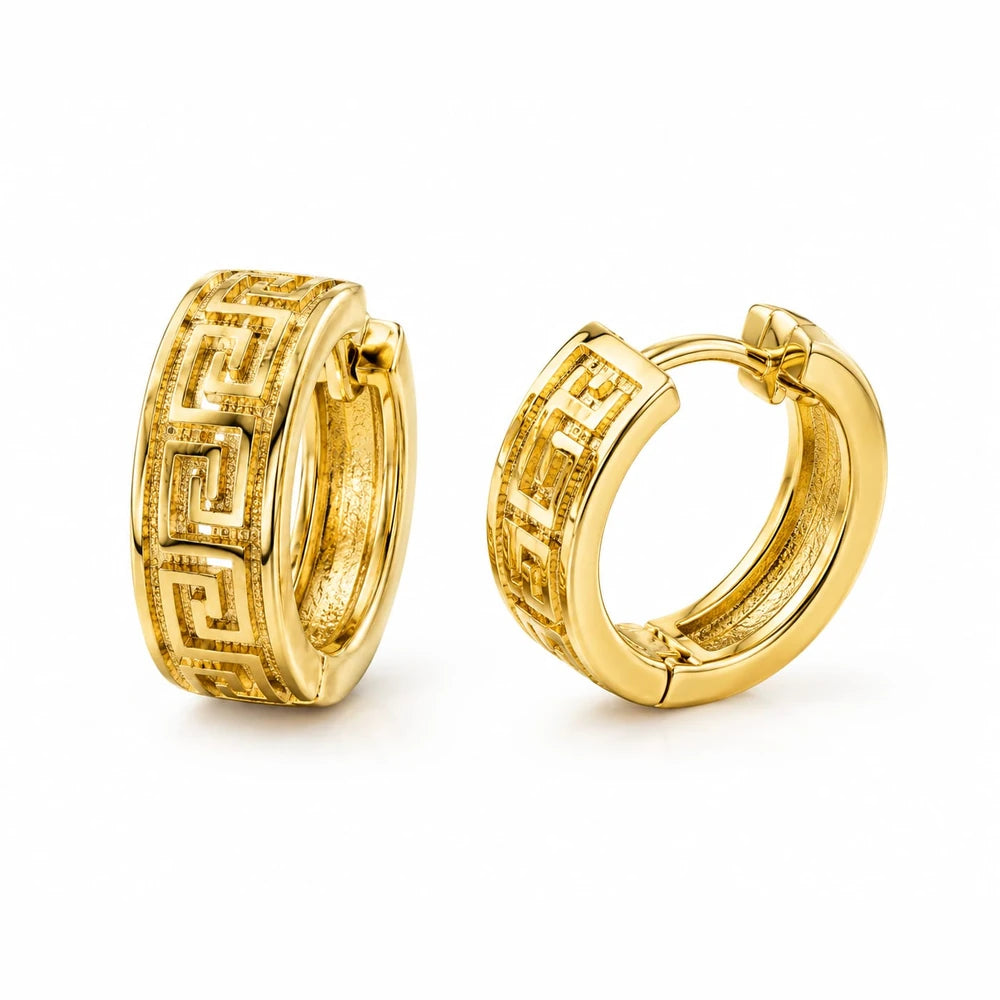 ZHome Premium Gold Hoop Earrings for Men | Bold Minimal Statement Jewellery