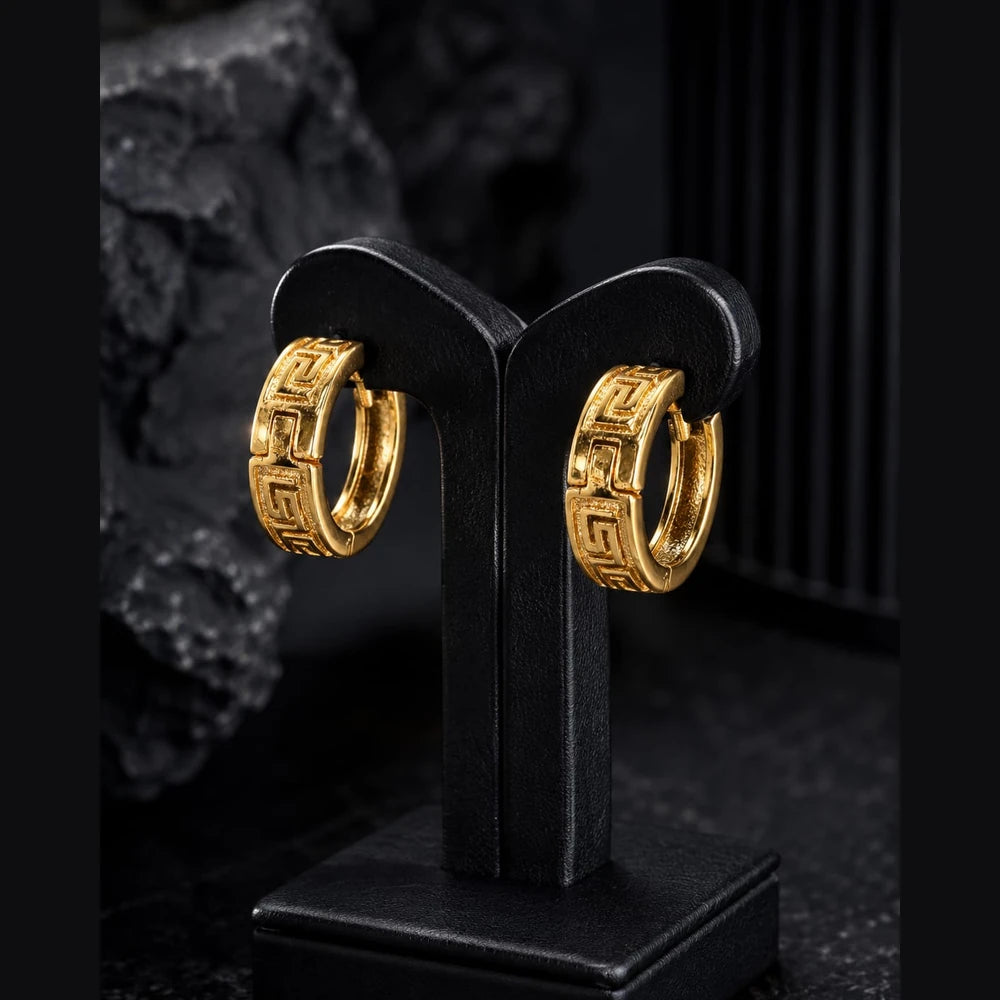 ZHome Premium Gold Hoop Earrings for Men | Bold Minimal Statement Jewellery