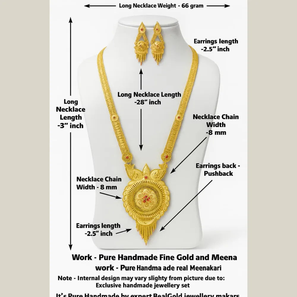 Long Necklace Set - Gold Look Bridal & Party Wear | Traditional Indian Wedding Jewelry Online