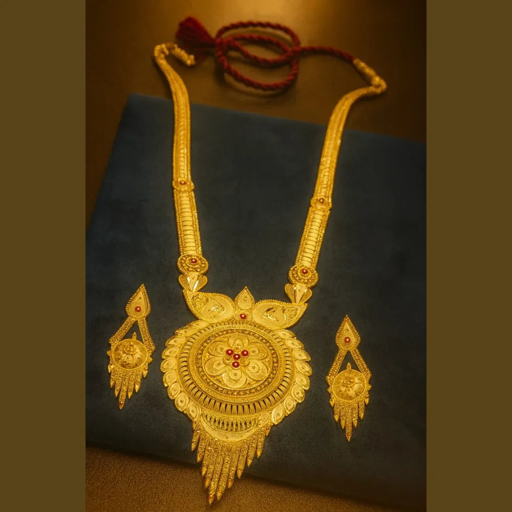 Long Necklace Set - Gold Look Bridal & Party Wear | Traditional Indian Wedding Jewelry Online