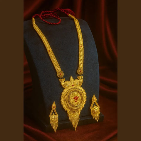 Long Necklace Set - Gold Look Bridal & Party Wear | Traditional Indian Wedding Jewelry Online