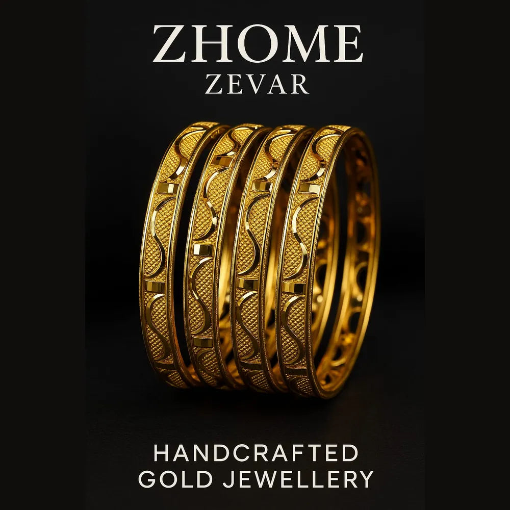 Handmade Gold-Tone Hath Kangan Chudi Set (4 Piece)