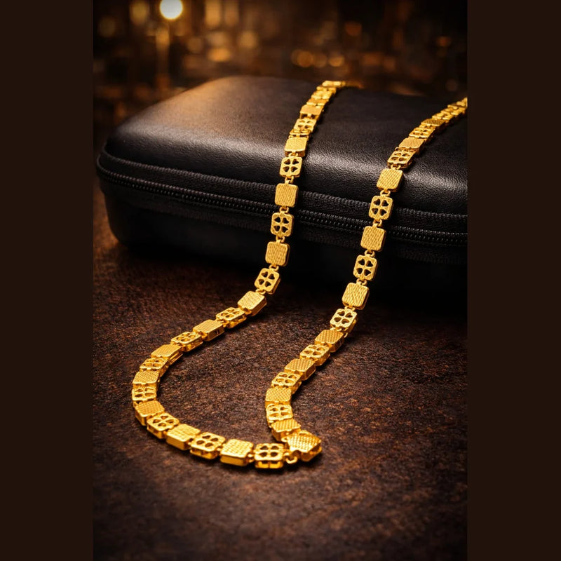 ZHome Clover Cut Gold Plated Necklace – 20 Inch Unisex Chain
