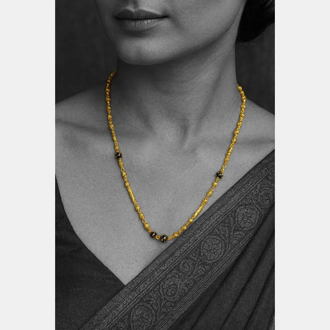 One Gram Gold-Plated 26” Lobster Clasp Mangalsutra Chain for Women – Handmade by Real Gold Jewellery Workers