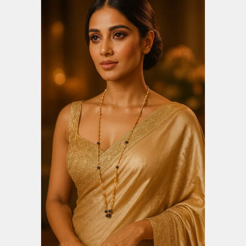 One Gram Gold-Plated 26” Lobster Clasp Mangalsutra Chain for Women – Handmade by Real Gold Jewellery Workers