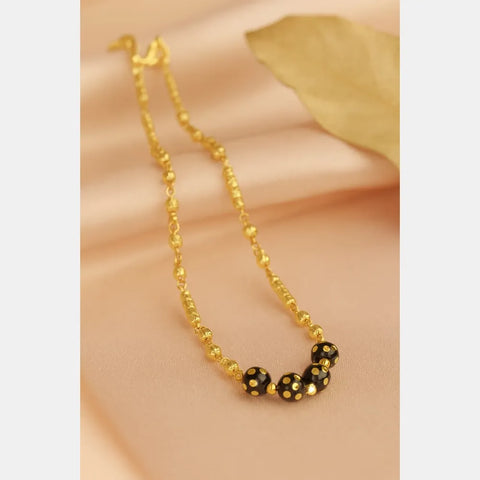 One Gram Gold-Plated 26” Lobster Clasp Mangalsutra Chain for Women – Handmade by Real Gold Jewellery Workers