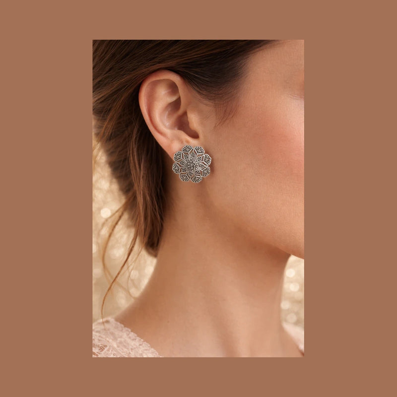 ZHome Gold Plated Chain Kashmiri Earcuff with Hair Chain | Attractive Traditional Jewelry for Women