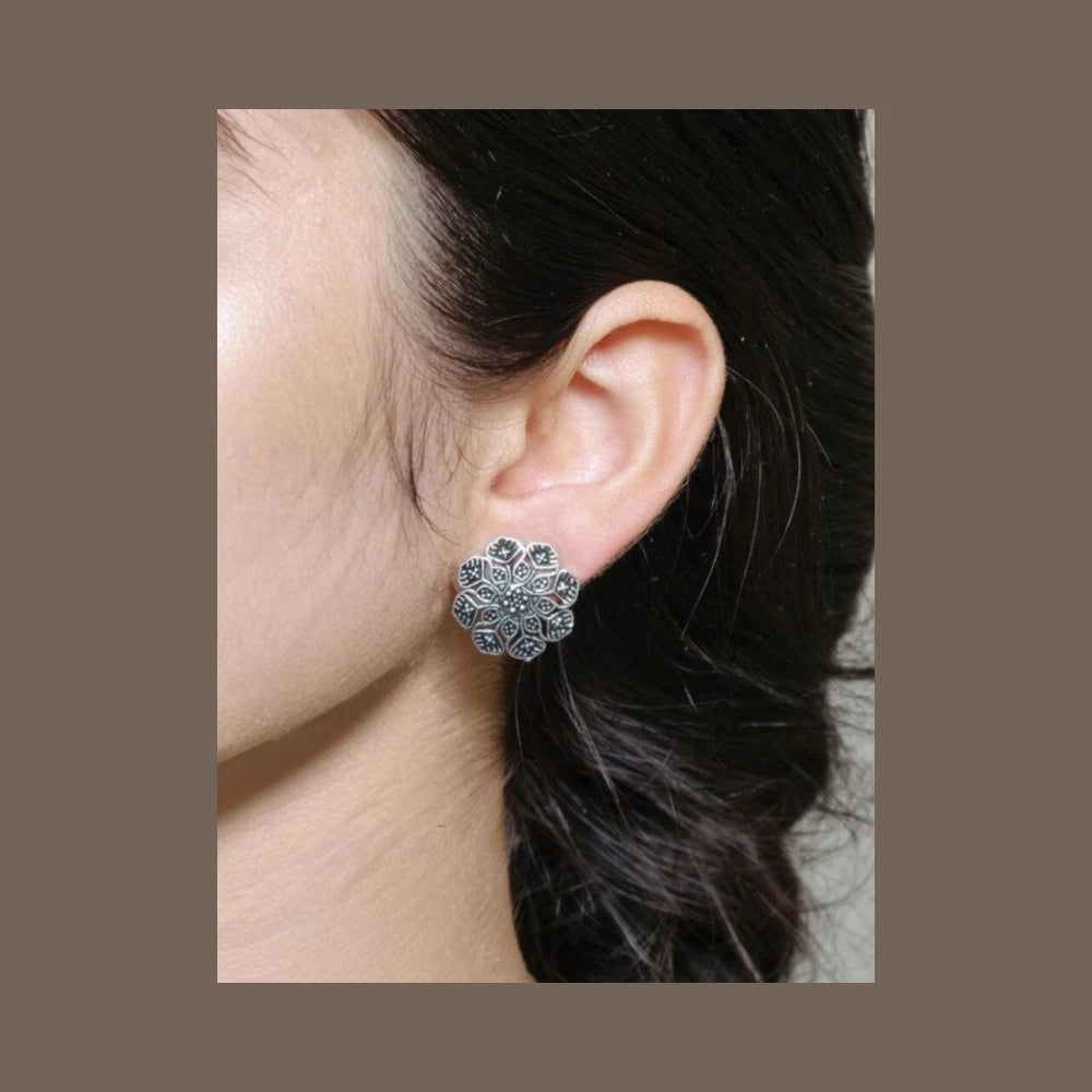 ZHome Gold Plated Chain Kashmiri Earcuff with Hair Chain | Attractive Traditional Jewelry for Women