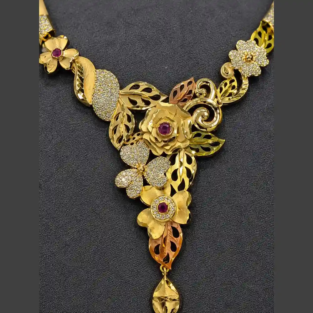 ZHOME Exclusion OneGram Gold Short Necklace Jewelry Set – RealGold Fine Work | Handmade 2 mgram Gold Look Design