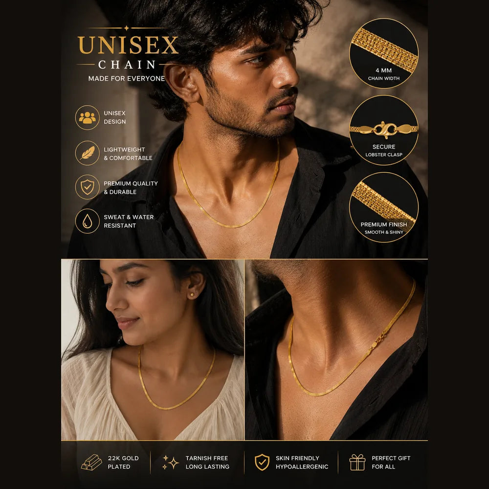 Gold-Plated Chain for Men & Women – Daily Wear 20 inch