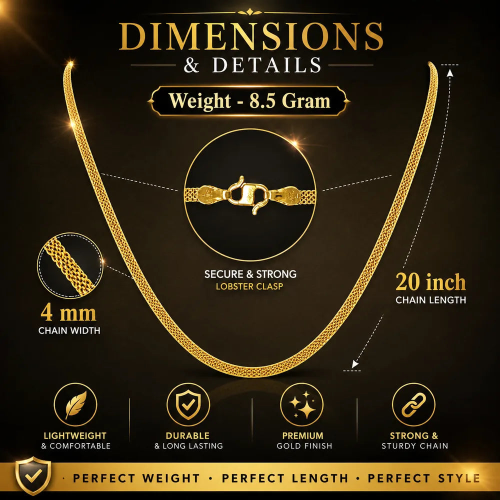 Gold-Plated Chain for Men & Women – Daily Wear 20 inch