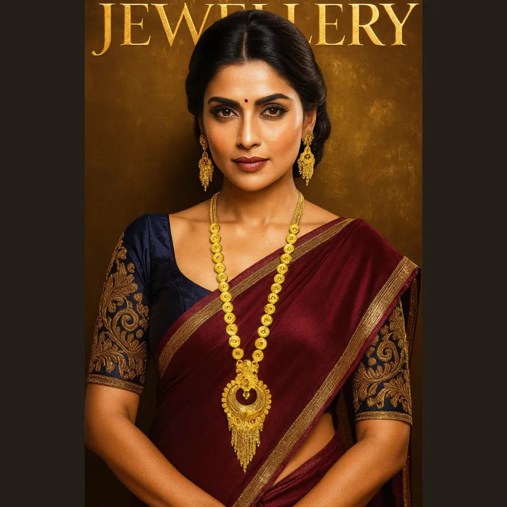 Product image of Products One Gram Gold Ranihaar Necklace Set Meenakari – image 6