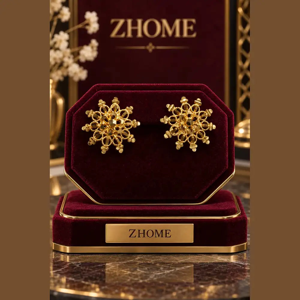Gold plated traditional Indian necklace and mangalsutra jewellery set for women by ZHOME