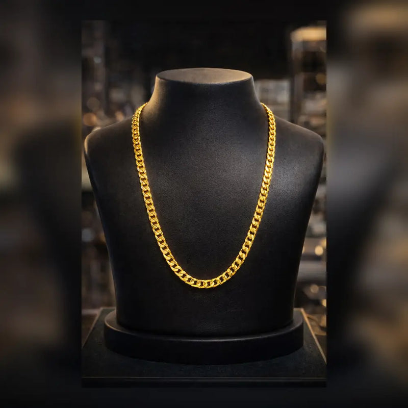 ZHome Men’s Royal Gold Plated Chain – 20 Inch Premium Mirror Finish Chain for Men