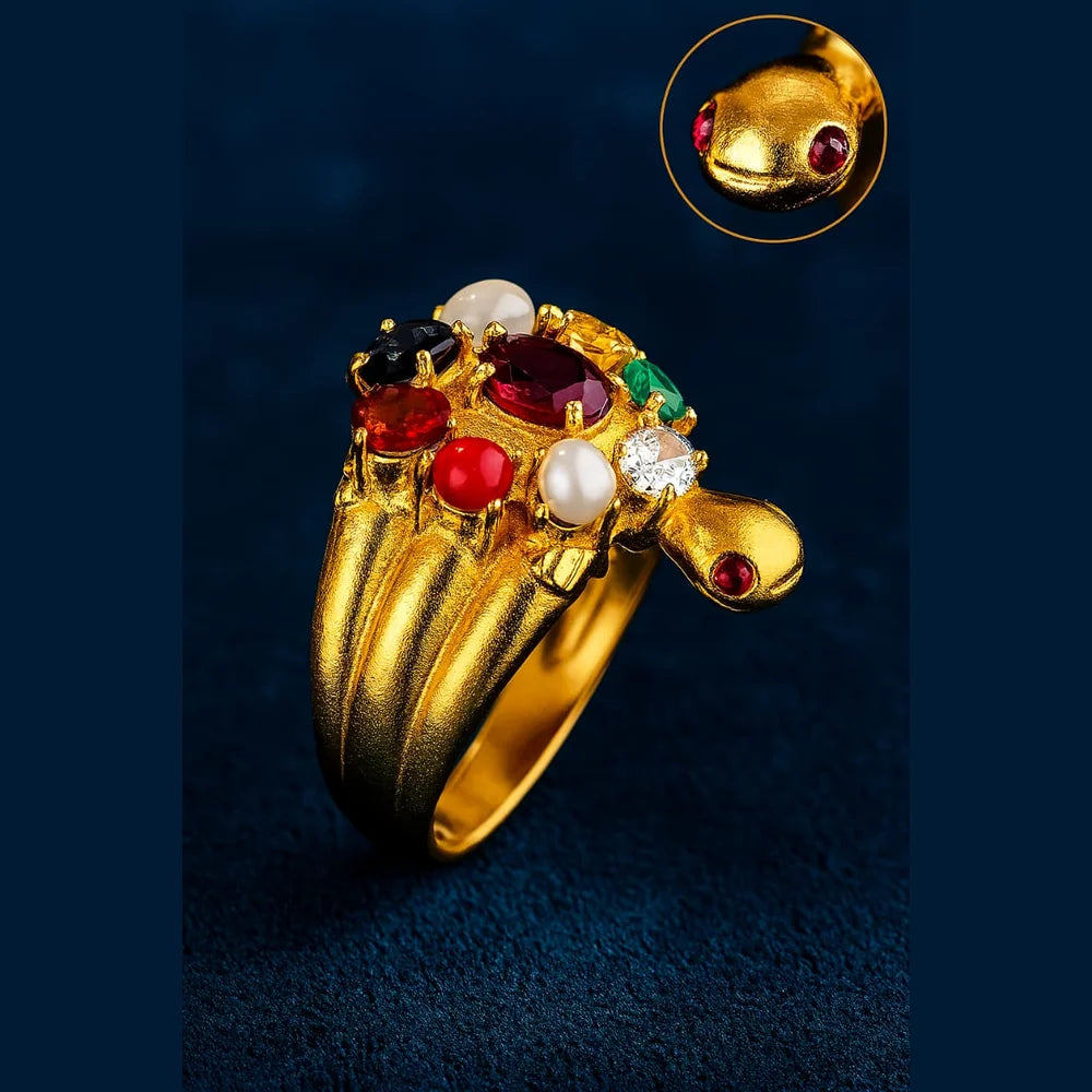 Product image of Navratna Turtle Ring Gold Plated Adjustable – image 4