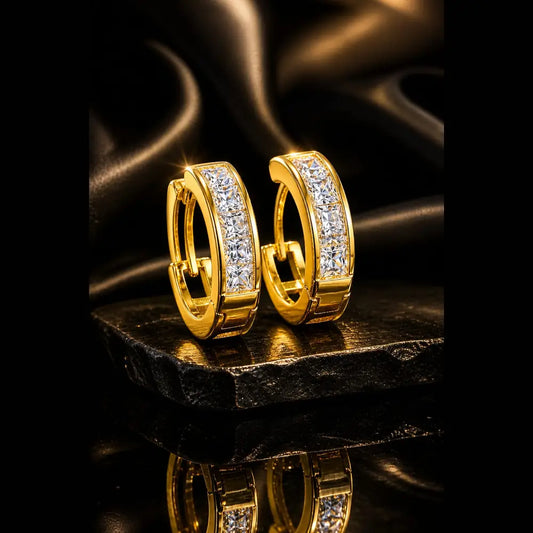 Gold-Plated Anti-Tarnish Hoop Earrings for Men & Women | Lightweight Unisex Jewelry