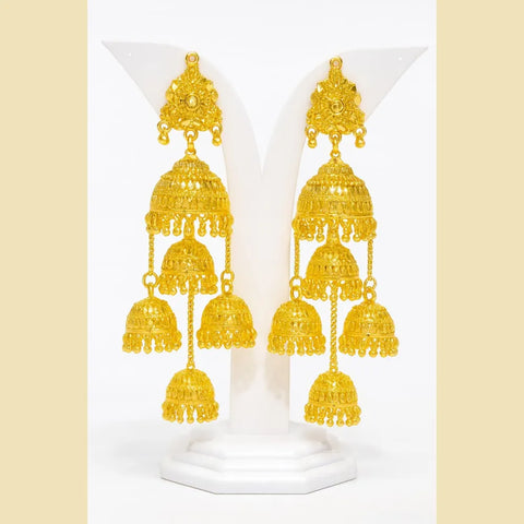 Exclusive Screwback Multi-Layer Jhumka Earrings – One Gram Gold Plated Handmade