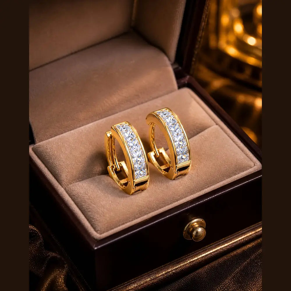 Gold-Plated Anti-Tarnish Hoop Earrings for Men & Women | Lightweight Unisex Jewelry