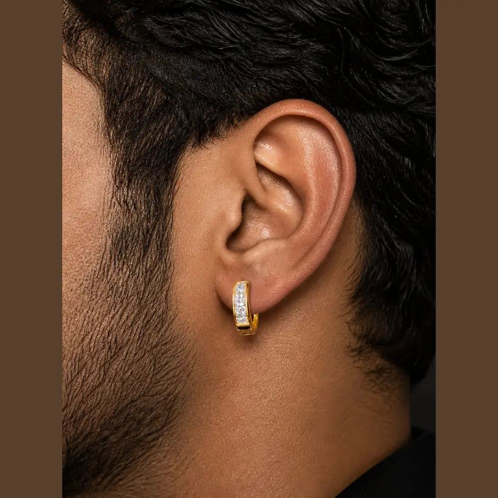 Gold-Plated Anti-Tarnish Hoop Earrings for Men & Women | Lightweight Unisex Jewelry