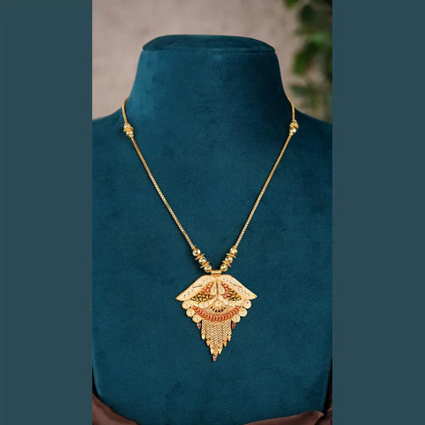 Traditional Gold Look Designer Pendant Necklace for Women | Bridal & Festive Jewellery by ZHome