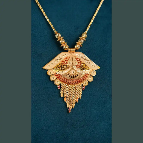 Traditional Gold Look Designer Pendant Necklace for Women | Bridal & Festive Jewellery by ZHome