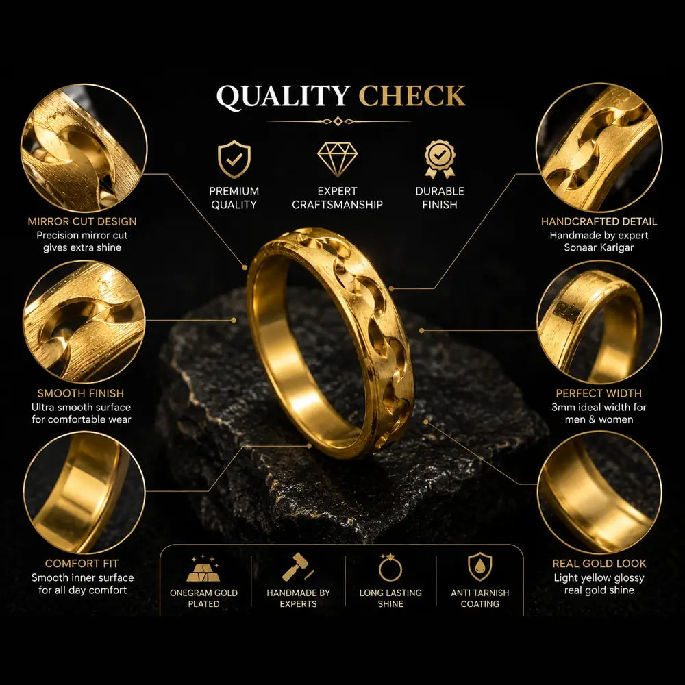ZHome Zevar Gold Look Unisex Ring