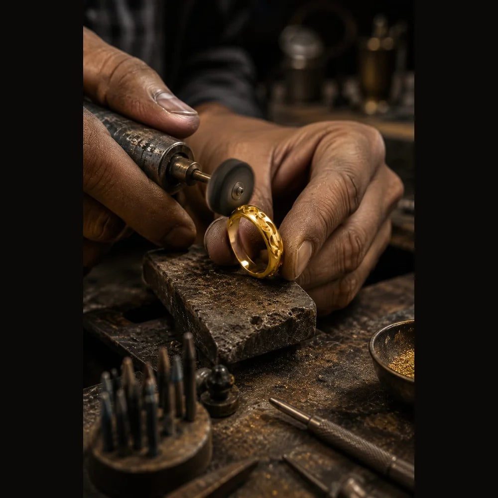 ZHome Zevar Gold Look Unisex Ring